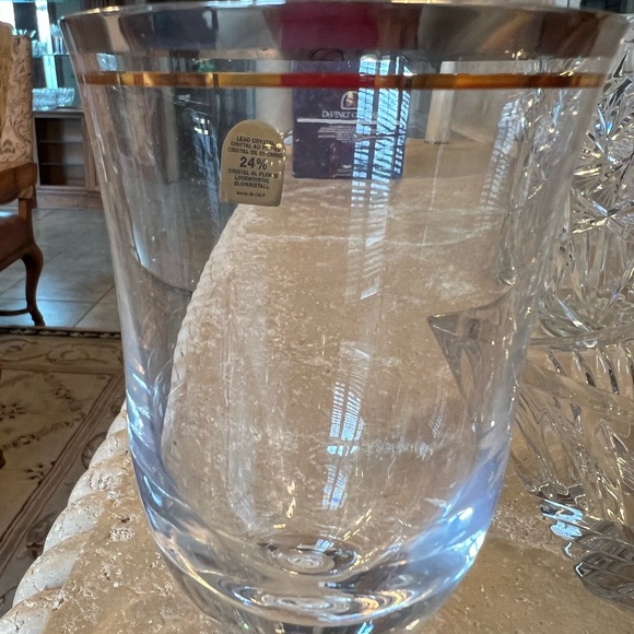 NEW Da Vinci Sabina Platinum and Gold Trim Wine goblets 7 3/4" Set of 6 - Picture 8 of 10